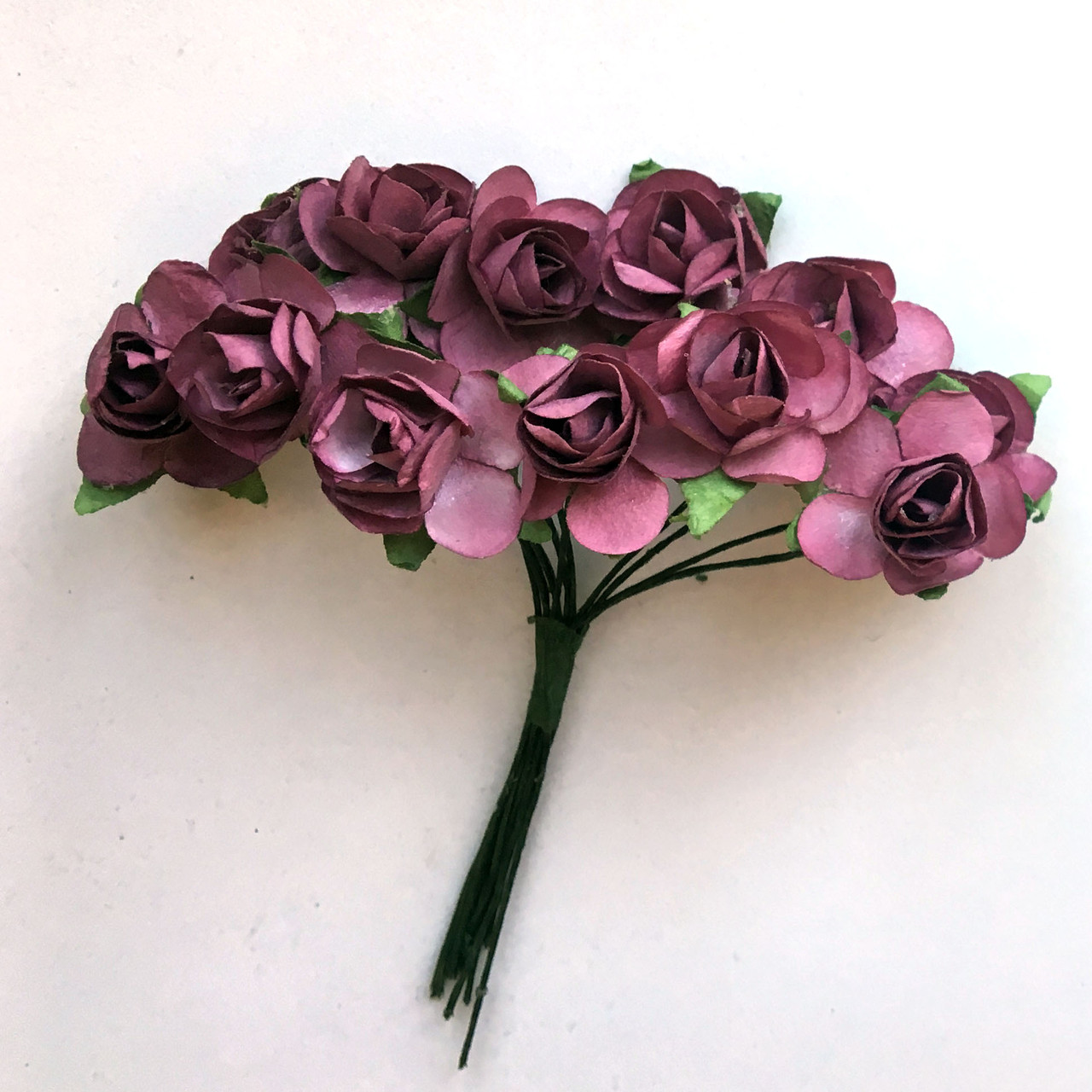 Квіти з паперу 2 см 12 шт. винні, фото 1