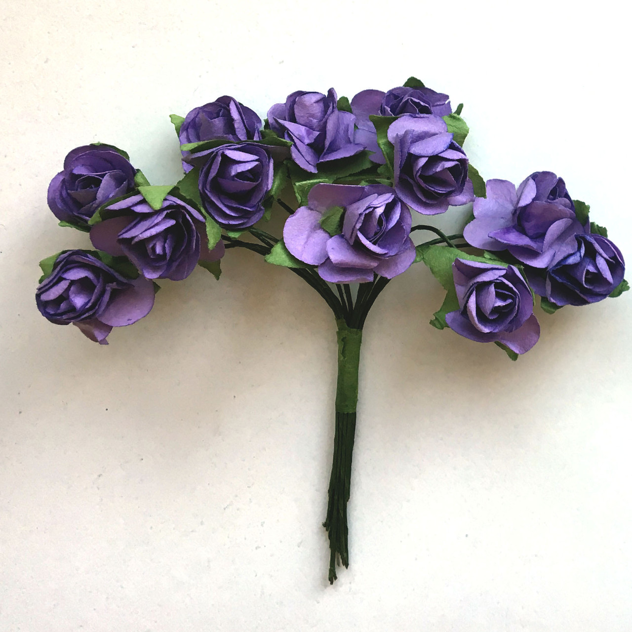 Троянди з паперу фіолетові 2 см 12 шт., фото 1