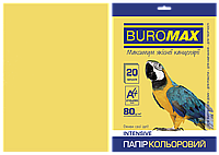 Бумага цветная Buromax А4, 80г/м2, INTENSIV 20л. Золотой