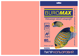 Кольоровий папір Buromax А4, 80г/м2, NEON 20л.