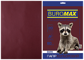 Кольоровий папір Buromax А4, 80г/м2, DARK 20л.