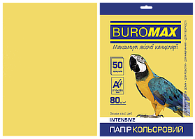 Кольоровий папір Buromax А4, 80г/м2, INTENSIV 50л. Золотий