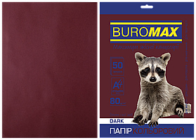 Кольоровий папір Buromax А4, 80г/м2, DARK 50л.