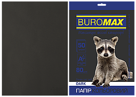 Кольоровий папір Buromax А4, 80г/м2, DARK 50л.