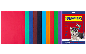 Набір кольорового паперу А4 Buromax, 80г/м2 10 кольорів 50 аркушів