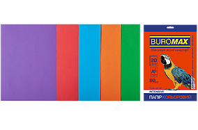 Набір кольорового паперу А4 Buromax, 80г/м2 5 кольорів 20 аркушів INTENSIV