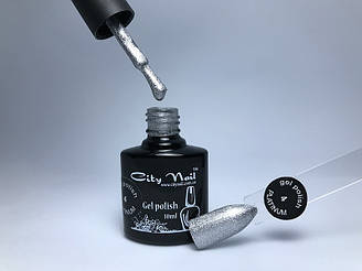 Гель-лак глиттерный City Nail PLATINUM №4 срібло з блискітками 6мл арт.ГлPl4-6