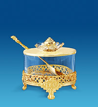 Сахарниця Сваровскі з позолотою AR-1038, фото 1