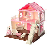 Будиночок Happy Family 1515 меблі. Підсвічування. 1 фігурка (аналог Sylvanian Families), фото 3