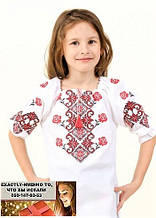 Дитяча блуза вишиванка для дівчинки Трояндочки на 5-12 років