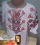 Дитяча блуза вишиванка для дівчинки Трояндочки на 5-12 років, фото 2