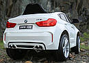 Дитячий електромобіль Джип JJ 2199 EBLR-1, BMW X6M, шкіряне сидіння, колеса EVA, білий, фото 4