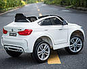 Дитячий електромобіль Джип JJ 2199 EBLR-1, BMW X6M, шкіряне сидіння, колеса EVA, білий, фото 3