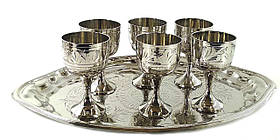 Чарки бронзові хром (н-р 6 шт./50мл.)(h-8 см піднос 30,5х20 см)