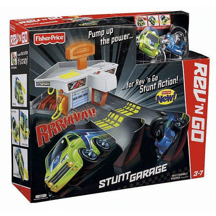 Fisher-Price Rev'n Go Garage Супер Трек і 2 монстр машини спецефекти заправка гараж, фото 2