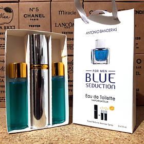 Міні-парфумерія Antonio Banderas Blue Seduction for Men з феромонами, 3x15 мл