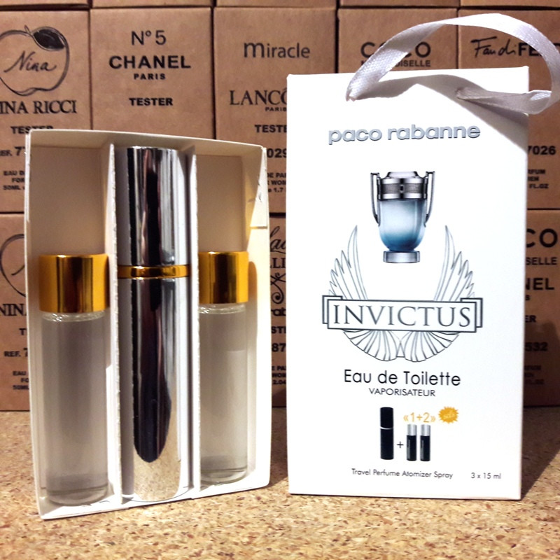 Міні-парфумерія Paco Rabanne Invictus (Пако Рабанн Инвиктус), 3 x15 мл