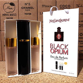 Парфумерія в сумочці Yves Saint Laurent Black Opium (Ів Сен Лоран Блек Опіум) з феромонами, 3x15 мл