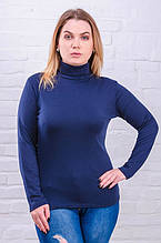 Водолазка жіноча великий розмір Напіввовна темно-синій (42-64)