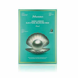 Трикрокова зволожувальна тканинна маска набір із чорними перлами JMsolution Marine luminous black pearl Корея