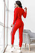 Комфортный прогулочный костюм тройка юбка-штаны-кофта, №151, красный, фото 5