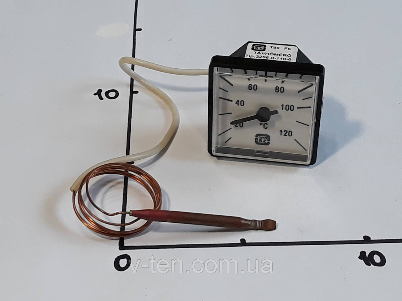 Термометр 0-120 °C (45 мм Х 45 мм) капілярний MMG (Угорщина), фото 1