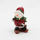 Свічка - Сніговик на лижах, 6 см, білий з червоним, парафін (790234-4), фото 2