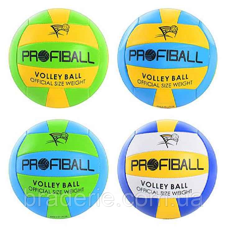 М'яч волейбольний PROFIBALL EV 3159 (100 шт.) ПВХ, 4 кольори, у ляльці