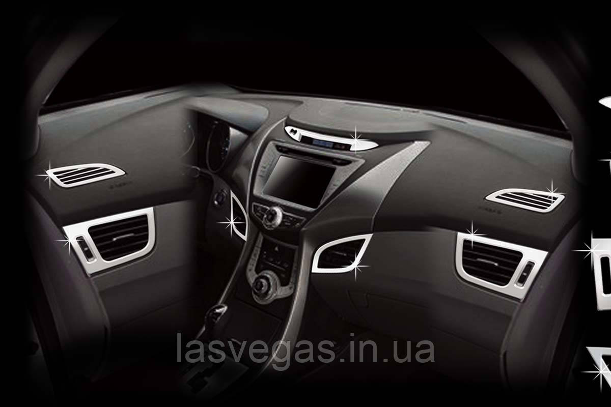 Хром накладки в салон Hyundai Elantra MD 2010-> / Avante MD (Autoclover C360)