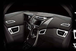 Хром накладки в салон Hyundai Elantra MD 2010-> / Avante MD (Autoclover C360)