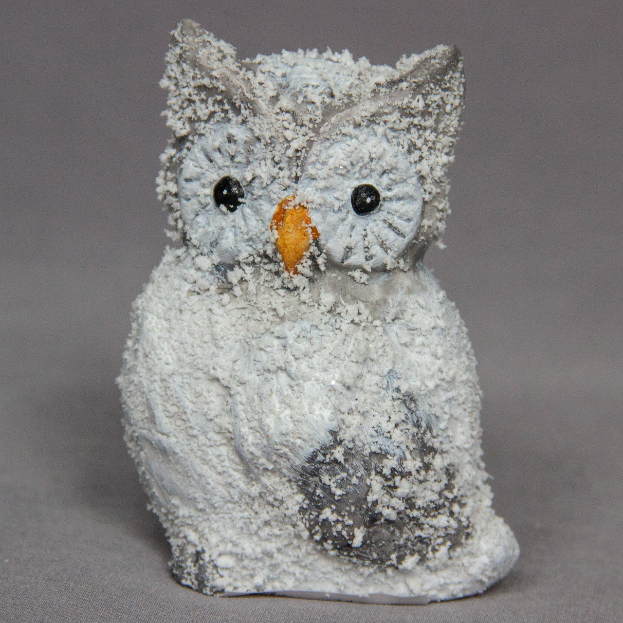 Декоративна фігурка - Сова, 6x4,5x8,5 см, білий зі сріблястим, магнезія (792016), фото 1