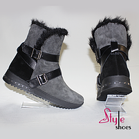 ЧЕРЕВИКИ ЖІНОЧІ ШКІРЯНІ З ХУТРЯНОЮ ОБРОБКОЮ, фото 3