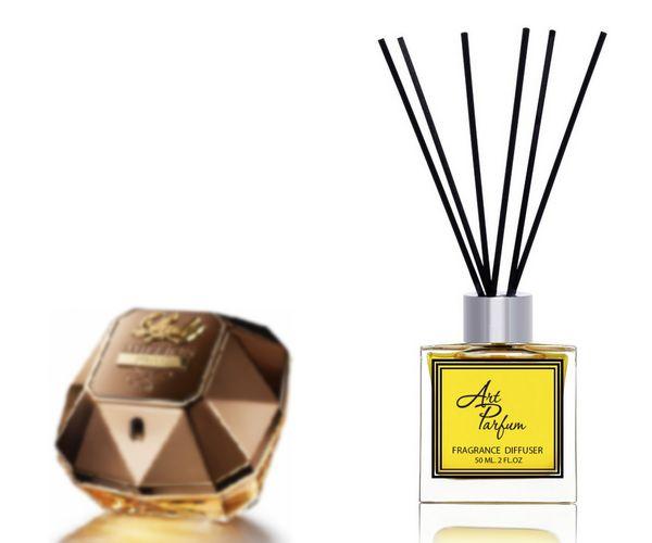 Ароматний дифузор для дому 50 мл, з відомим парфумерним ароматом Lady Million Prive Paco Rabanne / Леді, фото 1