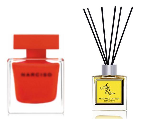 Ароматний дифузор для дому 50 мл, з відомим парфумерним ароматом Rouge Narciso Rodriguez / Руж Нарцисо, фото 1