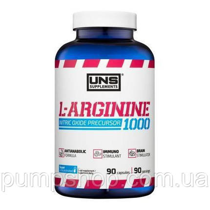 Аргінін UNS L-Arginine 1000 90 капс., фото 2