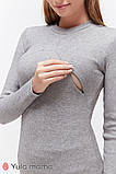 Лонгслів для вагітних та годування STEFANIA WARM NR-49.071 сірий меланж XL, фото 3