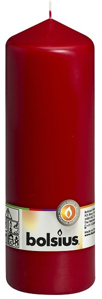 Свічка циліндр бордова 20 см (70/200-036 BOR 86131)