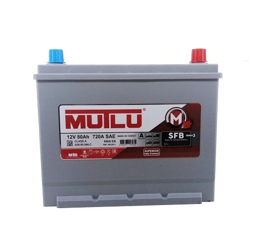 Акумулятор MUTLU SFB S3 6CT-80Ah/720A R+ (Азія) Борт D26.80.066.C Автомобільний (МУТЛУ) АКБ Туреччина НДС