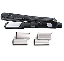 Випрямляч і гофре для волосся Magio MG-679 універсальний стайлер з 3 змінними насадками