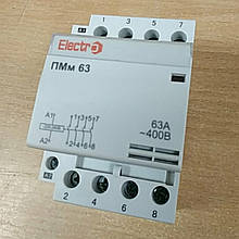 Модульний контактор ПМм 4 полюси 63A 4NO 400В ElectrO (шт)