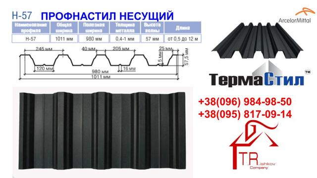 Профнастил Н-57 производитель металла Польша ArcelorMittall.