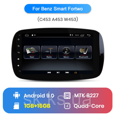 Junsun 4G Android магнитола Benz Smart Fortwo 2016 2017 2018 2019 wi-fi