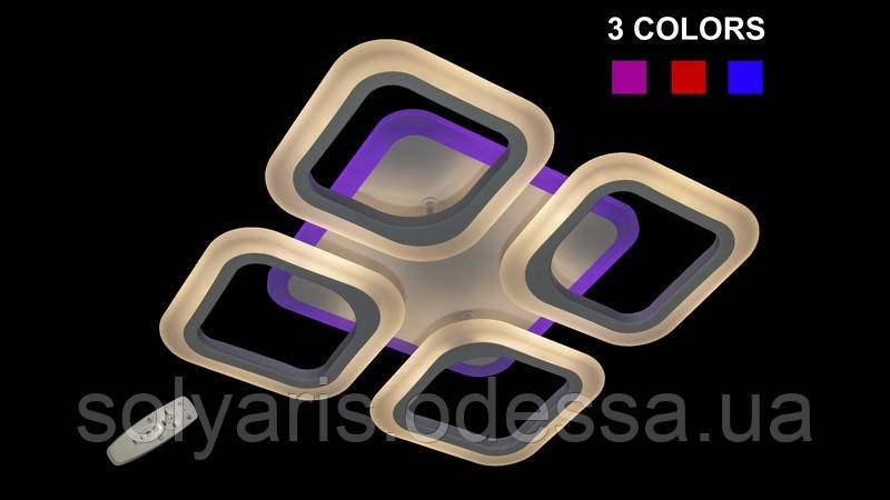 Люстра світлодіодна з диммируеммым пультом( Білий,, Чорний,) 5543-4S Color LED