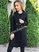 Жіноче чорне пальто весна осінь розміри 42, 44, 46