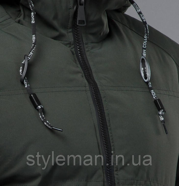 Куртка мужская зимняя модная удлиненная очень теплая цвет хаки - фото 6 - id-p1036527032