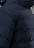 Чоловіча зимова тепла куртка синя плащівка водостійка, фото 5