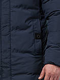 Куртка пальто чоловіча зимова подовжена хакі зі знімним капюшоном, фото 7