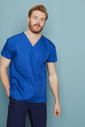 Топ медичний хірургічний чоловічий синій електрик Atteks - 03312, фото 1