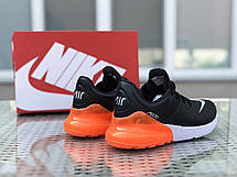 Чоловічі кросівки Nike Air Max 270,чорні з помаранчевим 46р, фото 2