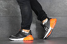 Чоловічі кросівки Nike Air Max 270,чорні з помаранчевим 46р, фото 3